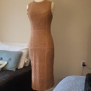 Worthington Tan Knit Midi Dress